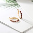 thumbnail image 4 of Gem Stone King 18K Yellow Gold Plated Silver Women Hoop Earrings Red Garnet Blue Created Sapphire (1.86 Cttw, Round Cut, 3/7 inch Diameter), 4 of 4