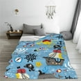 thumbnail image 5 of Bingfone Pirate Marine Animals Print Flannel Fleece Blanket Throw Blanket for Bed,Sofa,Couch,Travel,Camping(40"x30" ), 5 of 8