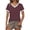 Red, variant on Daznico Women's Contrast Trim V-Neck Tee, Short Sleeve Casual Basic Top for Spring & Summer Everyday Wear,S