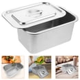 thumbnail image 2 of Bac à Compost en Acier Inoxydable pour Cuisine Comptoir Intérieur Seau à Compost avec Couvercle pour Déchets Alimentaires Bac de Rangement de Cuisine avec Couvercle, 2 of 9