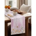 thumbnail image 4 of Summer Beach Table Runner, Sea Star Shell Seanut Gravel Pink Wood Grain Cotton Linen Kitchen Table Decoration Washable Dining Tabletop Runners for Home Party Decor 14x72 Inches, 4 of 9