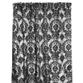 thumbnail image 2 of Flocking Damask Taffeta Window Curtain 56 Inch Wide Black on White, 2 of 3