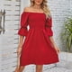 thumbnail image 3 of Vestidos Casuales Vestido de mujer A-Line Backless Square Neck Summer Dress para cóctel (Rojo M) Ygjytge para Mujer Rojo T S, 3 of 7
