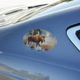 thumbnail image 3 of Moose in the River Forest Woods Wilderness Automotive Car Refrigerator Locker Vinyl Euro Oval Magnet, 3 of 4
