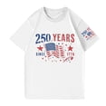 thumbnail image 4 of Dweltoz 250 Year Anniversary Usa 4th Of July America Women T-Shirt Short Sleeve Graphic Top Solid Plus Size Tops Independence Day Crewneck Fashion Leisure 1776-2026 Pullover,White M, 4 of 4