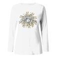 thumbnail image 4 of Hauts de Sortie pour Femmes Mode T-shirt Imprimé Bonne Année Manches Longues Col Rond Blouse Décontractée, 4 of 5