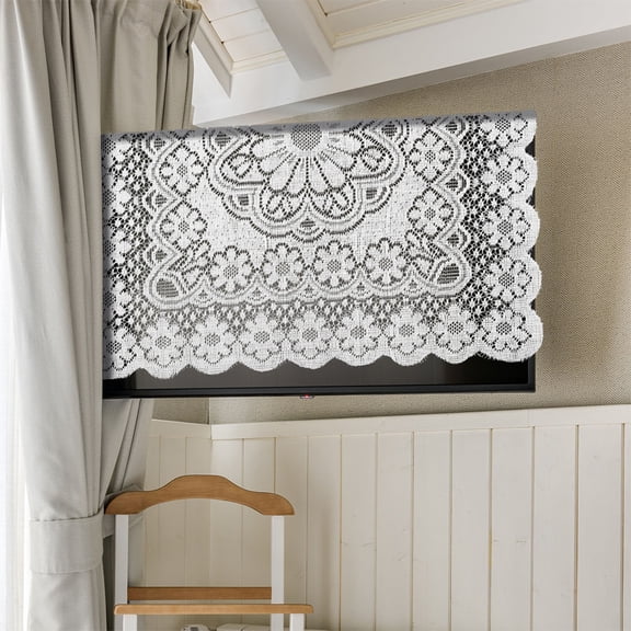 COOPHYA White Lace Cover for Microwave Oven and Bread Machine, Stylish Kitchen Appliance Protector for Home Use