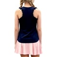 thumbnail image 3 of KHONTS Girls Summer Workout Tank Tops Ruffle Sleeveless Racerback Crewneck Casual Loose Activewear Navy 150, 3 of 7