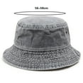 thumbnail image 6 of Bucket Hat Solid Color Washed Vintage Anti-UV Sunscreen Decorative Denim Unisex Women Men Cap Headwear, 6 of 7