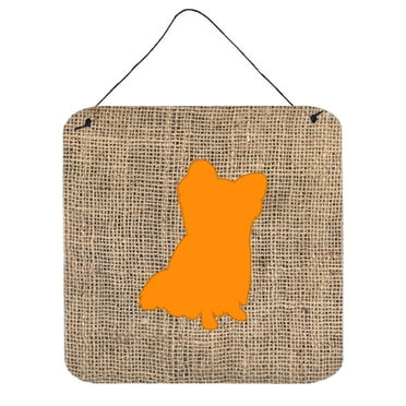 Chihuahua Burlap and Orange BB1115 Wall or Door Hanging Prints