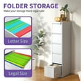 thumbnail image 4 of 5 Drawer Vertical File Cabinet White Metal Filing Cabinet with Lock Anti-Tilt Safety Design Smooth Ball-Bearing Drawers for Letter Legal A4 Document Storage Home Office, 4 of 7