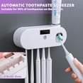 thumbnail image 4 of Toothbrush Holder Wall Mounted for Bathrooms, Smart Clean Toothbrush Holder with Solar Charging, Toothbrush Holder and Toothpaste Dispenser with 5 Toothbrush Slots (White), 4 of 6