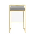 thumbnail image 5 of Fuji Contemporary Counter Stool in Gold with Grey Faux Leather by LumiSource - Set of 2, 5 of 7
