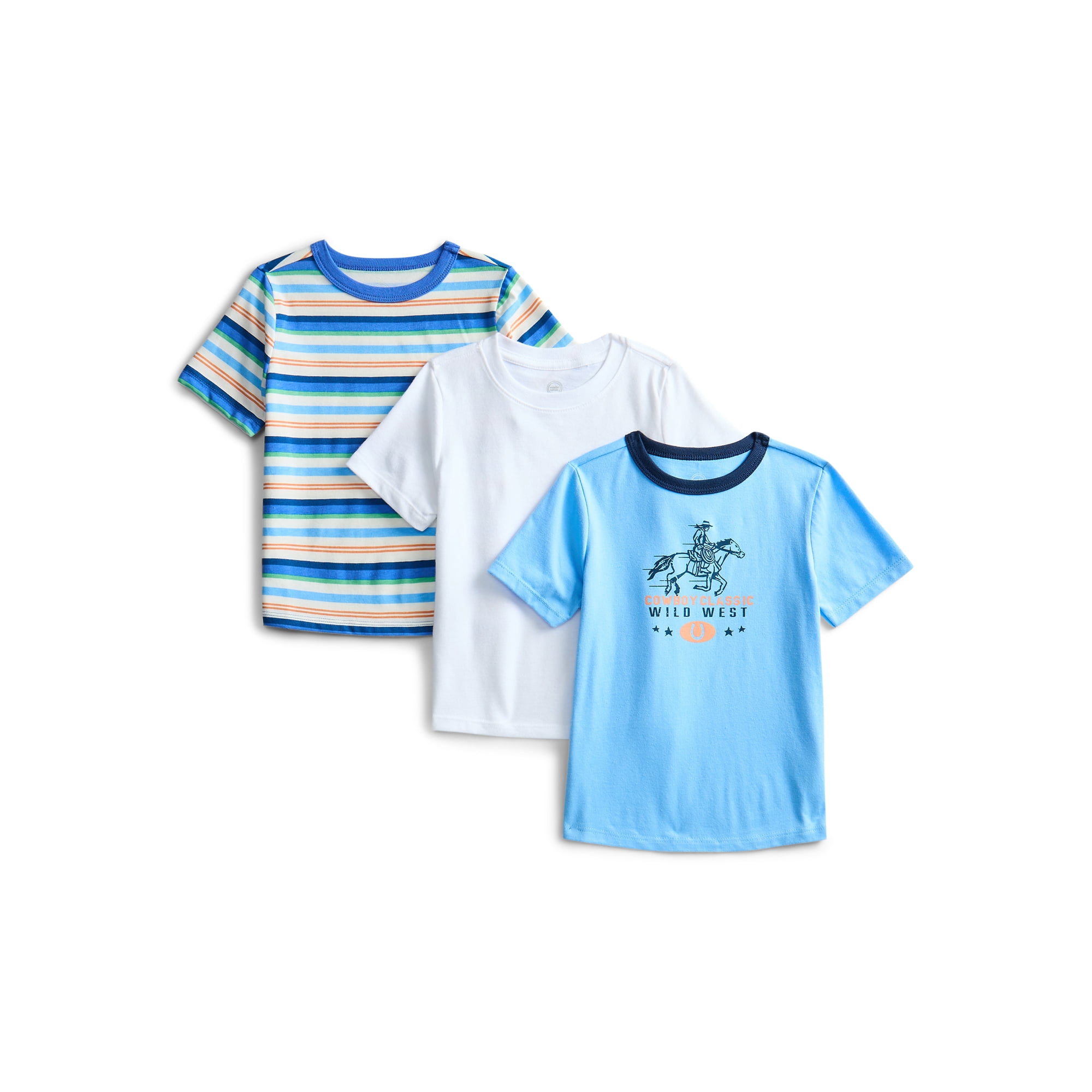 Wonder Nation Toddler Boys Short-Sleeve T-Shirts, 3-Pack, Sizes 18M-5T