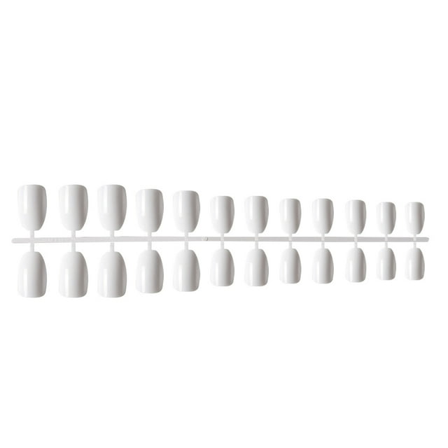24 Pcs Ongles Courts Ballerine Résistants aux Rayures Cercueil Faux Ongles Couleur Riche Style Français Coloré DIY Personnalité Unique Ongles Acryliques 13blanc