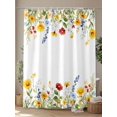 thumbnail image 4 of Sunflower Botanical Shower Curtain Set, Waterproof Shower Curtains for Bathroom, Farmhouse Spring Floral Washable Fabric Cloth Bath Curtain for Bathtub Decoration with Hooks 60x72 Inches, 4 of 6