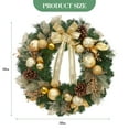 thumbnail image 5 of JoanKaren 18" Prelit Christmas Wreaths with Gold Balls and Bow for Wall Fireplace Shop Window Decoration, 5 of 8