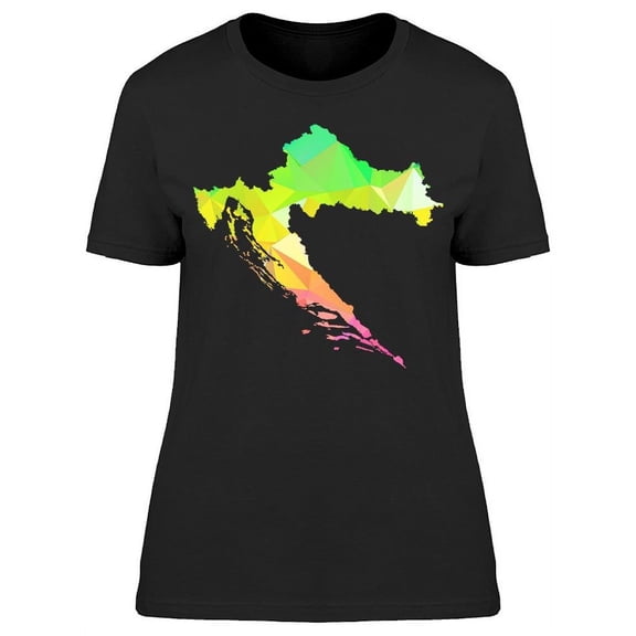 Abstract Polygon Map Croatia T-Shirt Women -Image by Shutterstock, Female Large
