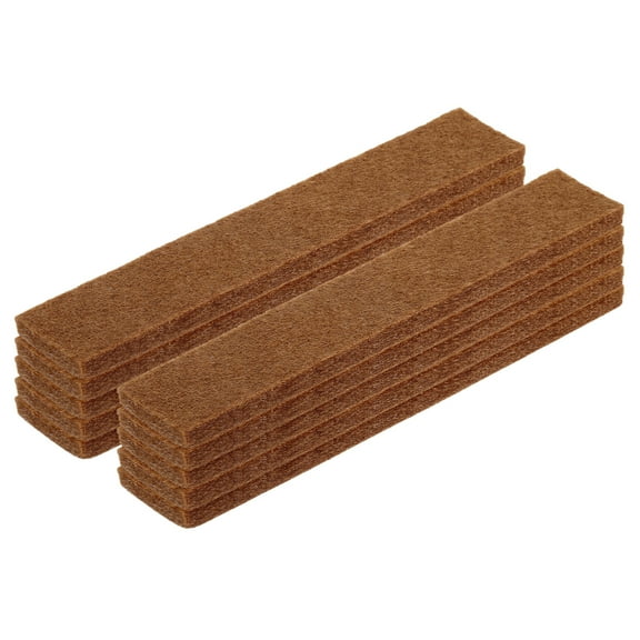 Felt Strips with Adhesive Backing, 10 Pack 1" x 6" x 0.2" Adhesive Felt Strips Anti Scratch Furniture Felt Tapes Self-Stick Felt Pads for Protecting Hardwood Floor, Brown