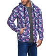 thumbnail image 2 of Honeii Skull Flower Print Hoodies for Men, Pullover & Full Zip, Breathable Zip up Hoodie, Sweatshirt-Large, 2 of 5