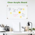 thumbnail image 4 of Acrylic Dry Erase Board, 24''x16'' Clear White Board for Wall, Non-Magnetic Floating White Board for Wall with Marker Holder, 2 Markers, for Office, Restuarant, 4 of 8