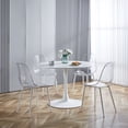 thumbnail image 3 of Set of 4 PP Plastic Dining Chairs with Metal Legs, Plastic Seat, Transparent, 3 of 9