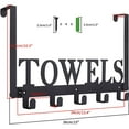 thumbnail image 3 of Sandblasted Black Manganese Steel over the Door Towel Rack 5 Hooks, 3 of 6