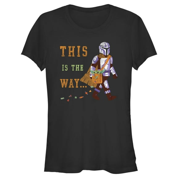 Junior's Star Wars: The Mandalorian Halloween This is the Way Treats  Graphic Tee Black 2X Large