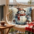 thumbnail image 4 of Christmas Decorative Pillow Covers 18x18" Christmas Snowman Pillowcase Christmas Print Pillowcase Soft Decorative Cushion Cover Comfortable & Breathable Pillow Covers, 4 of 7