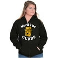 thumbnail image 3 of Nerd for Curds Wisconsin Cheese Lover Unisex Fleece Graphic Zip Up Hoodie Brisco Brands 2X, 3 of 5