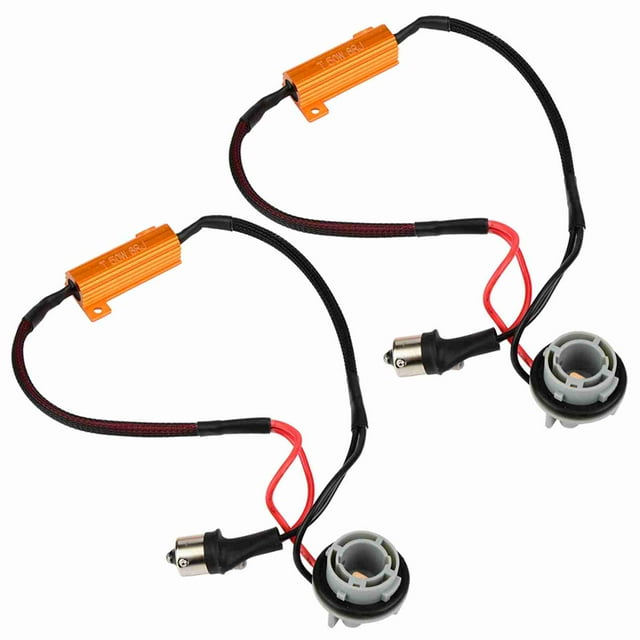 Juego de 2 conectores de resistencia de carga para arnés de cableado de luces LED de señal de giro 1156