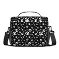 thumbnail image 3 of Dog Paw Print Black Pattern Insulated Lunch Box for Women Men, Medium Leakproof Cooler Bag with Adjustable Strap, 10"x6.7"x8", 3 of 6