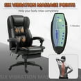 thumbnail image 4 of Vinsetto High Back Massage Office Chair with 6-Point Vibration, 5 Modes, Executive Chair, PU Leather Swivel Chair with Reclining Back, and Retractable Footrest, Black, 4 of 10