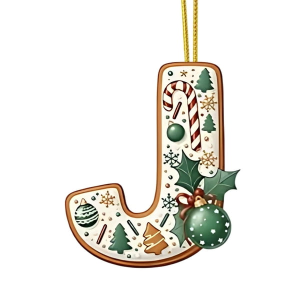 Lekihaqq Christmas Tree Decorations 26 Letters Acrylic Pendant Hanging Ornaments DIY Crafts for Home Holiday Xmas Decor