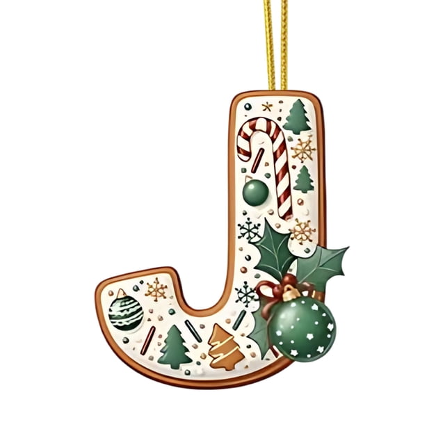Manualidades decorativas para fiestas, decoración para árbol de Navidad, colgante de acrílico 2D con 26 letras, decoración navideña colgante, manualidades DIY, decoración navideña para el hogar, decor
