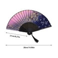 thumbnail image 3 of Vintage Bamboo Folding Fan - Handheld Floral Silk Fan with Tassel for Women, for Weddings, , Dancing & Summer Cooling, 3 of 5