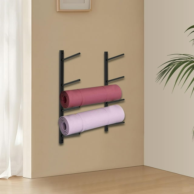 Estante de almacenamiento Macarena para equipos de gimnasio en casa soporte de pared para bandas de resistencia esterilla de yoga rodillo de espuma 66 cm
