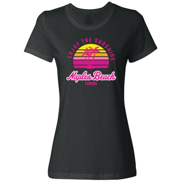 Inktastic Summer Enjoy the Sunshine Naples Beach Florida in Pink Women's T-Shirt
