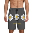 thumbnail image 2 of Rocae Keep Life Simple Daisy Flower for Men's Soft Sleep Pajama Shorts, Waistband and Pockets, 2 of 9