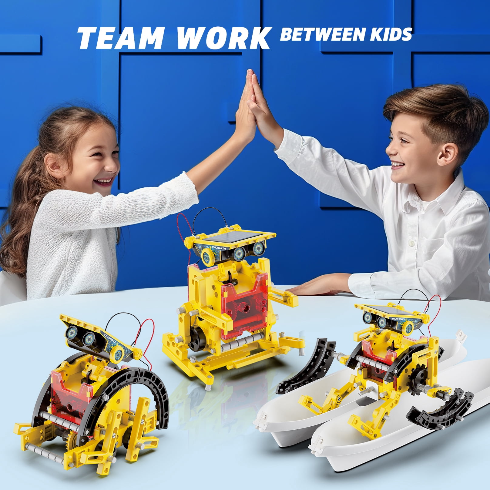 Freecat 12-in-1 Solar Robot Kit for Kids, STEM Educational Science Experiment Kit Toys for Kids Aged 8 9 10 11 12+ Years Old, Gift for Boys Ages 8 -12 Years.(Yellow)