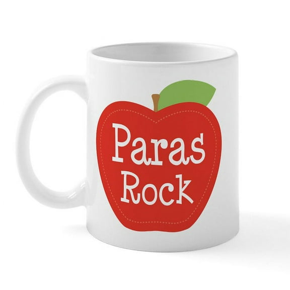 CafePress - Paraeducator Paras Rock Apple Mugs - 11 oz Ceramic Mug - Novelty Coffee Tea Cup