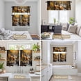 thumbnail image 6 of Orange Autumn Deer Kitchen Curtains Sets for Windows 24 Inch Length, Vintage Forest River Rod Pocket Window Treatments Tier Curtains and Valances Set for Bedroom/Bathroom, 6 of 8