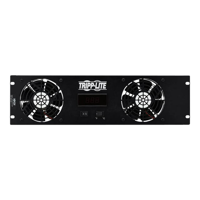 Tripp Lite Blanking Panel for 19 in. Racks - 3U, 2 12VDC Extra-Quiet Fans, Digital Temperature Sensor, LCD - Fan tray blank panel - with temperature sensor - AC 120 V - 101.6 mm - black - 3U - 19"
