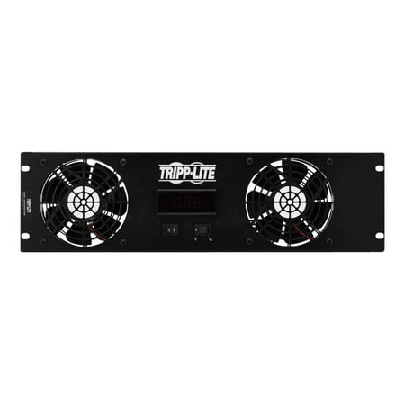 UPC: 0037332240637 | Tripp Lite 3U Digital Temperature Sensor with 2 12VDC Extra-Quiet Fans Blanking Panel LCD – 2 Fan – 3U – 19 – 169 CFMBlack
