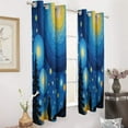 thumbnail image 3 of Starry Night Forest Silhouette Blackout Curtains Window Drapes Room Darkening Thermal Insulated Grommets Blackout Curtains, for Living, Dining, Bedroom,2 Panels, 3 of 6