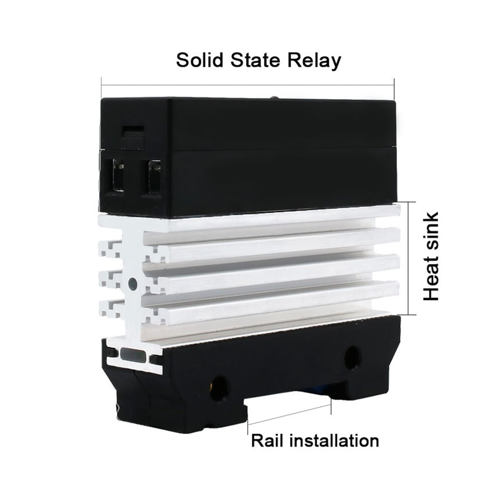 EJYWPSWD Solid State Relay Single Phase Din Rail Mounted Slim Relay with Heat Sink 10a 25a 40a 50a 60a 80a