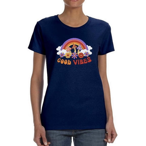 Good Vibes Mushroom Shaped T-Shirt Women -Image by Shutterstock, Female x-Large