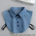thumbnail image 6 of LoudSung Fake Collar Detachable Half Shirt Blouse False Collar Denim Doll Dickey Collar Designed Top Elegant for Women Girls, 6 of 7