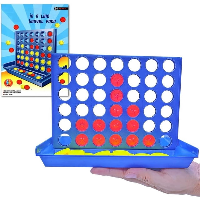 Four in a Row Line Up 4 Gaming Fun Set Travel Portable Convenient Size Classic Fun Educational Family Games