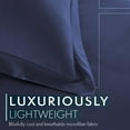 thumbnail image 5 of Hotel Luxury 3 Piece Duvet Cover Set 1500 Series Egyptian Quality Double Brushed Microfiber, King, Navy Blue, 5 of 9